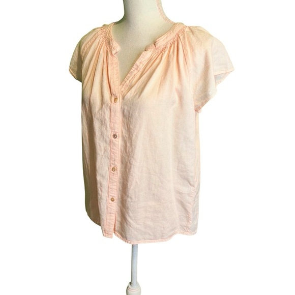 NWOT Rails ‘Alena’ Flutter-Sleeve Button Front Top in “Petal” Pink Size XS - Picture 7 of 16